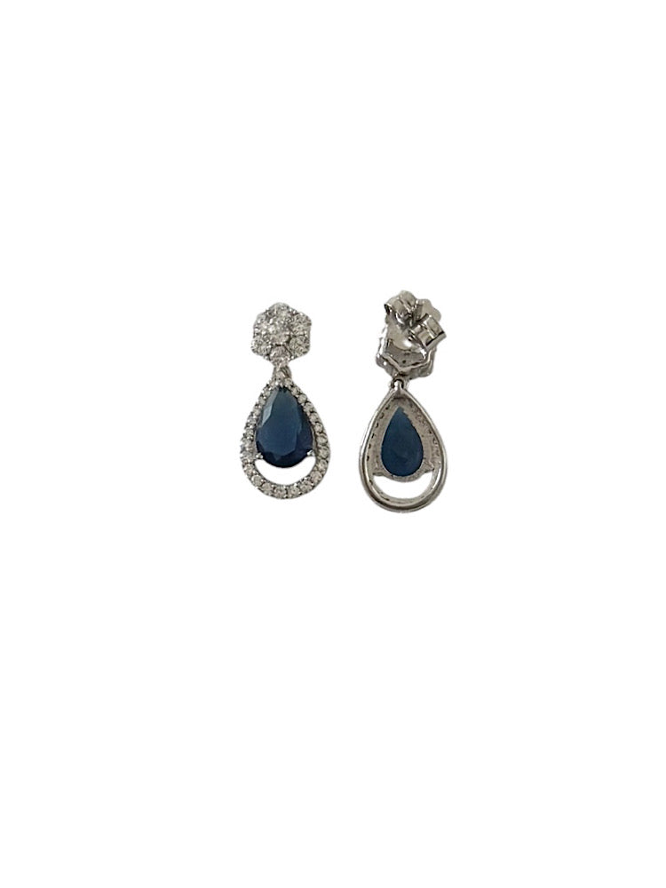 Blue Drop Earrings Sterling Silver Earrings