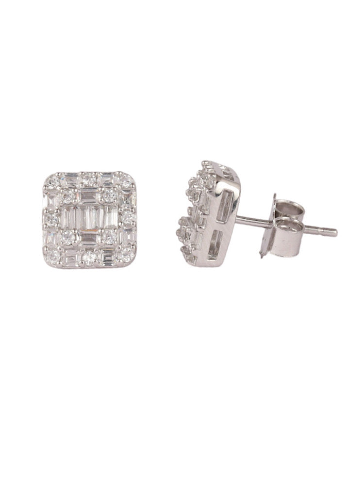 White Design Silver Studs