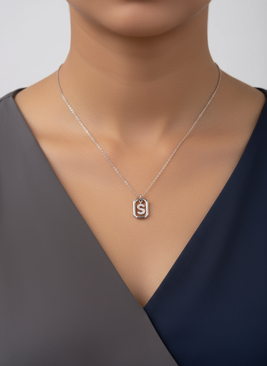 S Letter Pendant Necklace