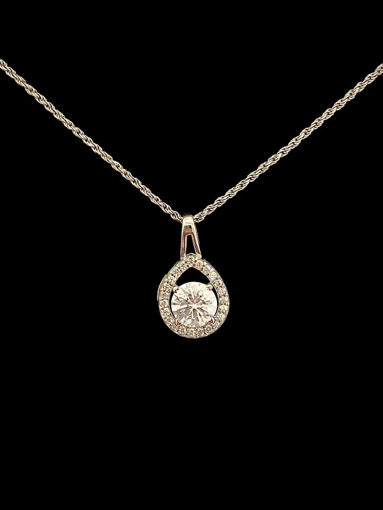 Solitaire Silver Pendant