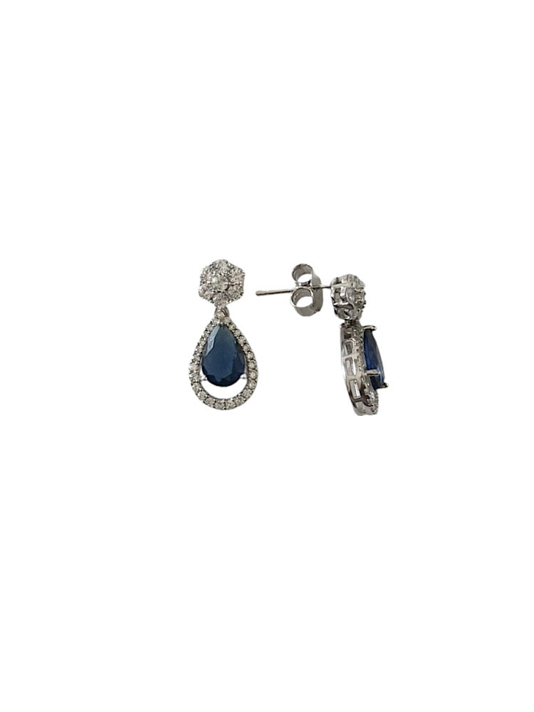 Blue Drop Earrings Sterling Silver Earrings