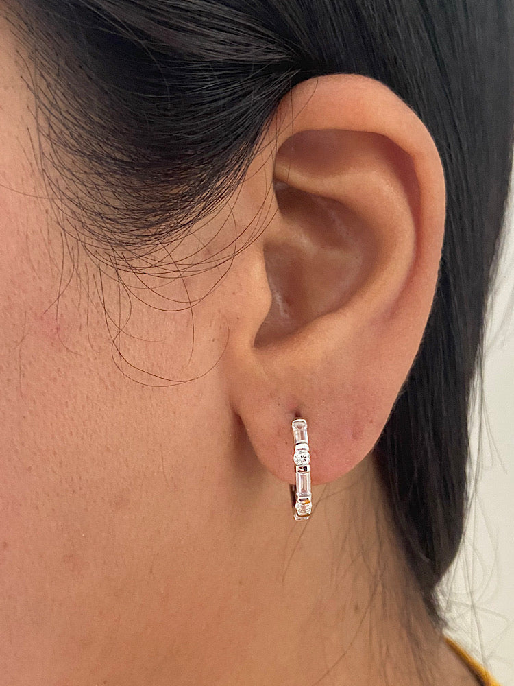 Sterling Silver Round Hoops Earrings
