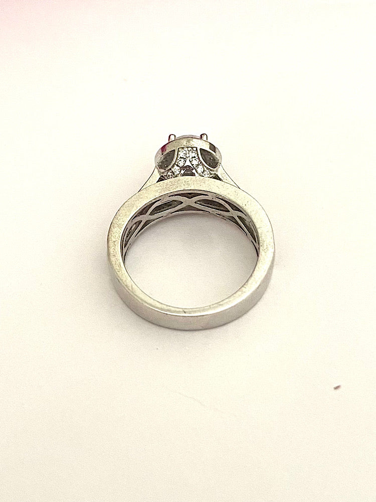 Silver High-Mounted Solitaire Ring