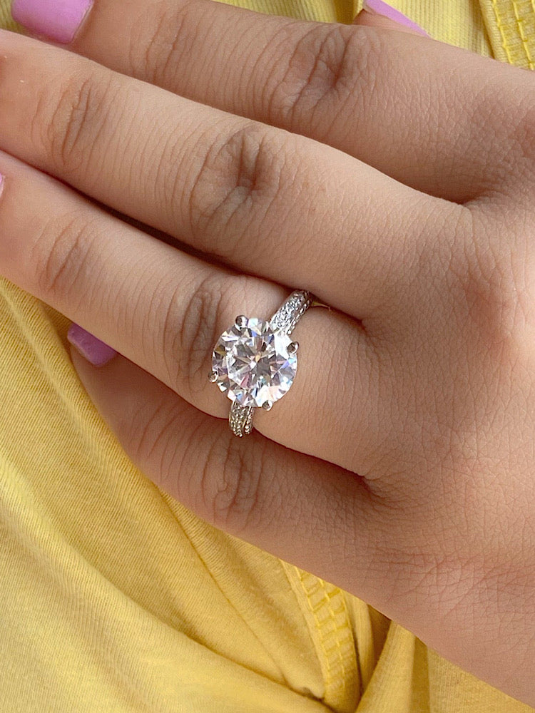 Silver Round Solitaire Ring