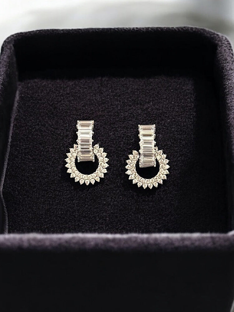 Sterling Silver Interlink Design Solitaire Studs