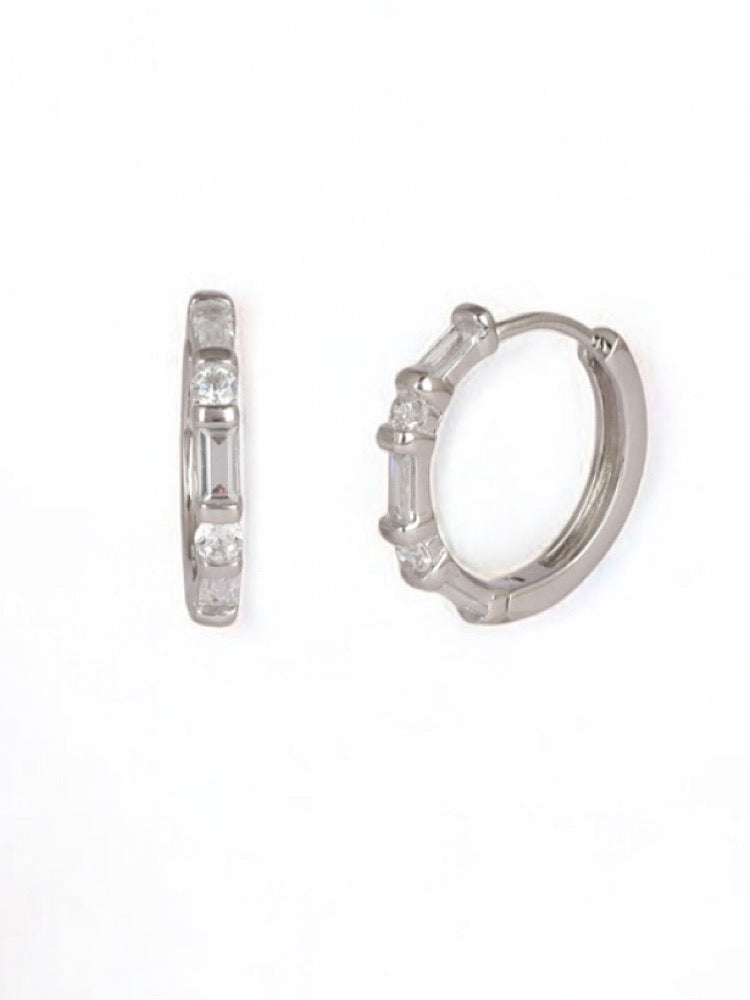 Sterling Silver Round Hoops Earrings