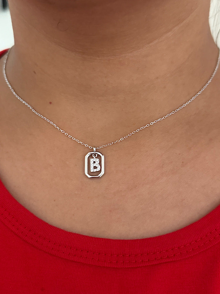 B Letter Pendant Necklace