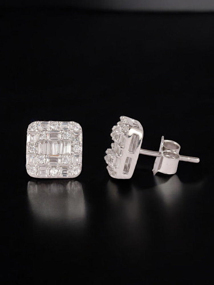 White Design Silver Studs