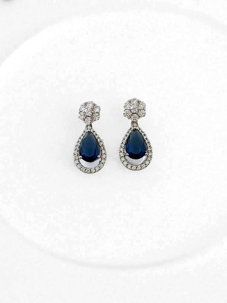 Blue Drop Earrings Sterling Silver Earrings