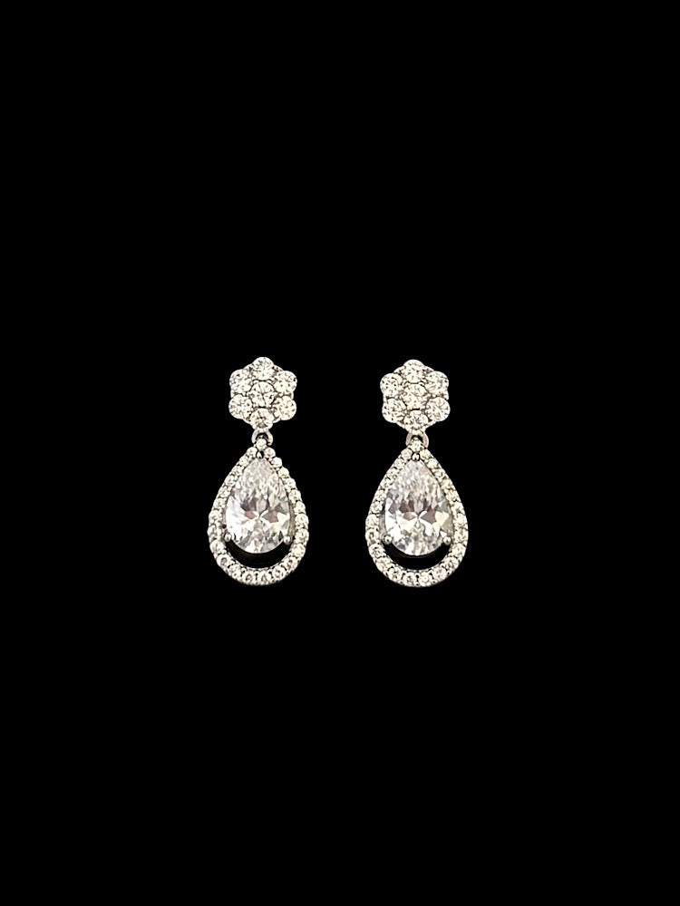 White Drop Earrings Sterling Silver Earrings