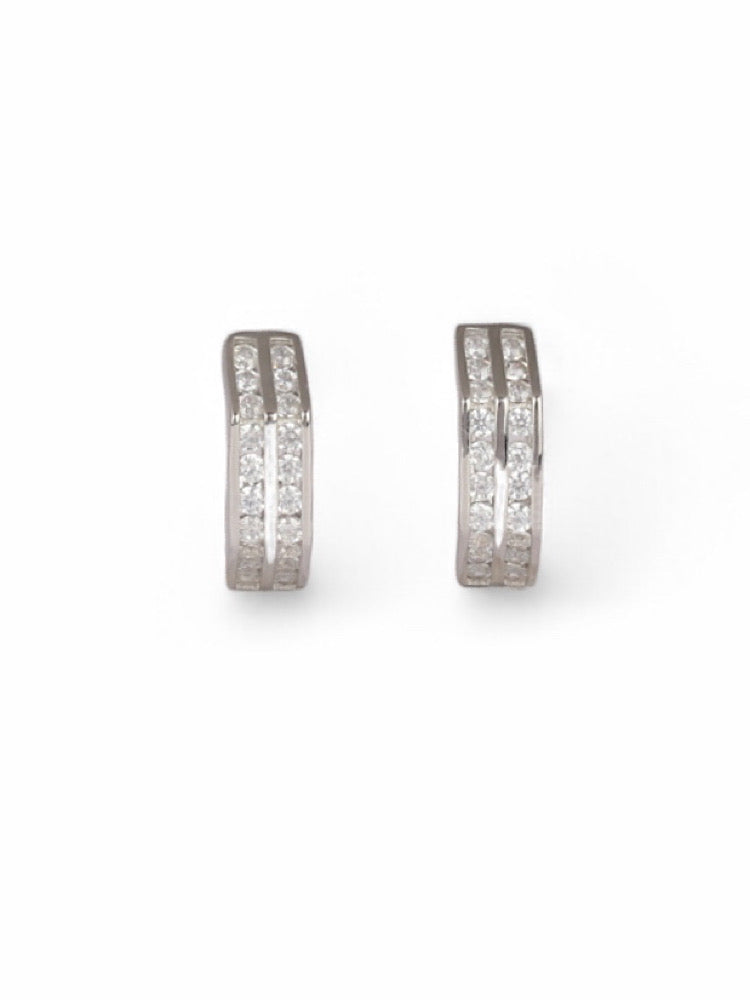 Hexa Sterling Silver Hoops Earrings