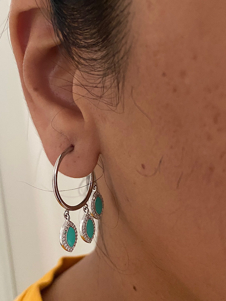 Turquoise Dangler Sterling Silver Earring