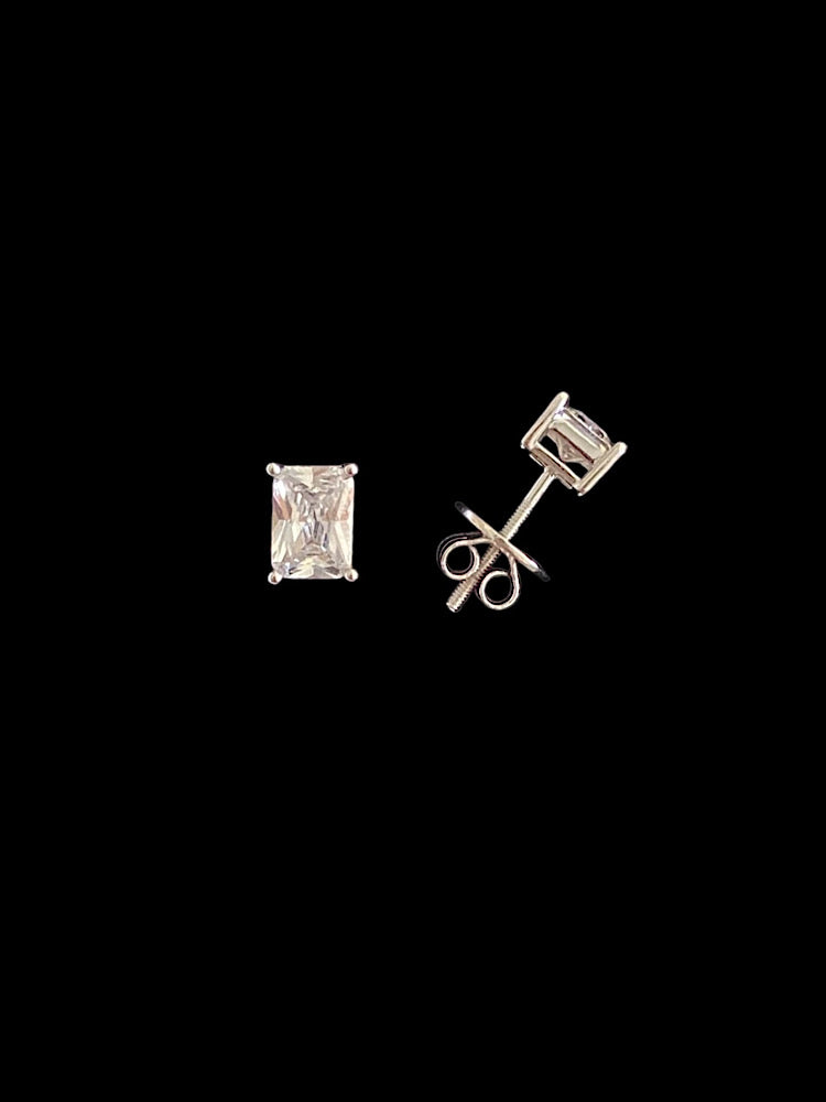 Solitaire Sterling Silver Studs With Screw Back