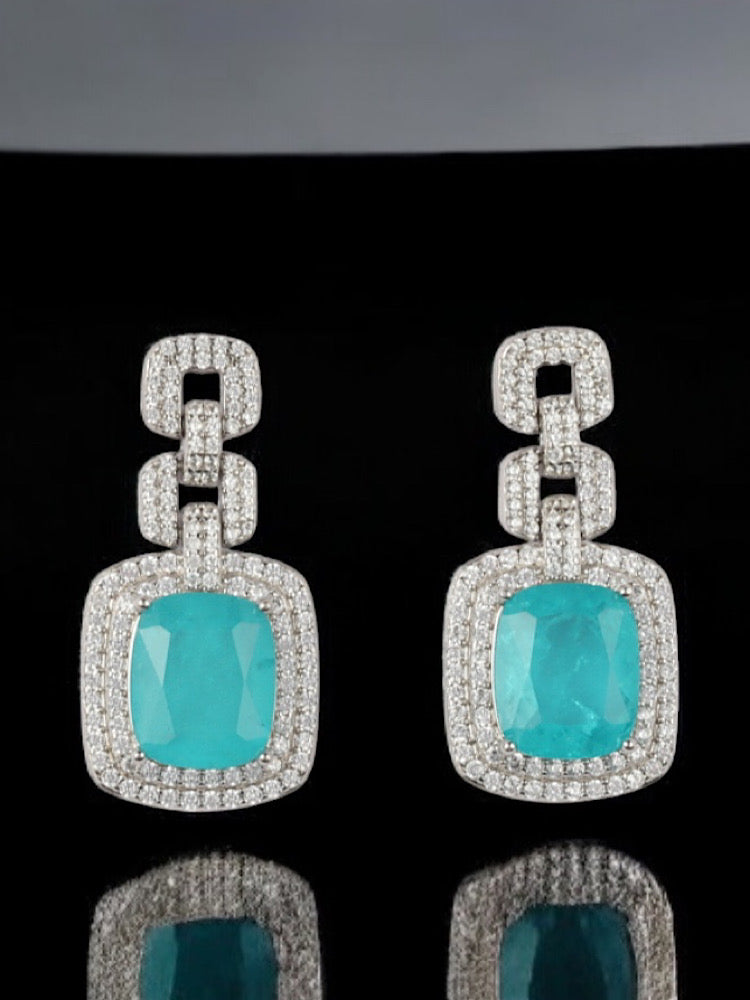 Silver Earrings With Turquoise Stone