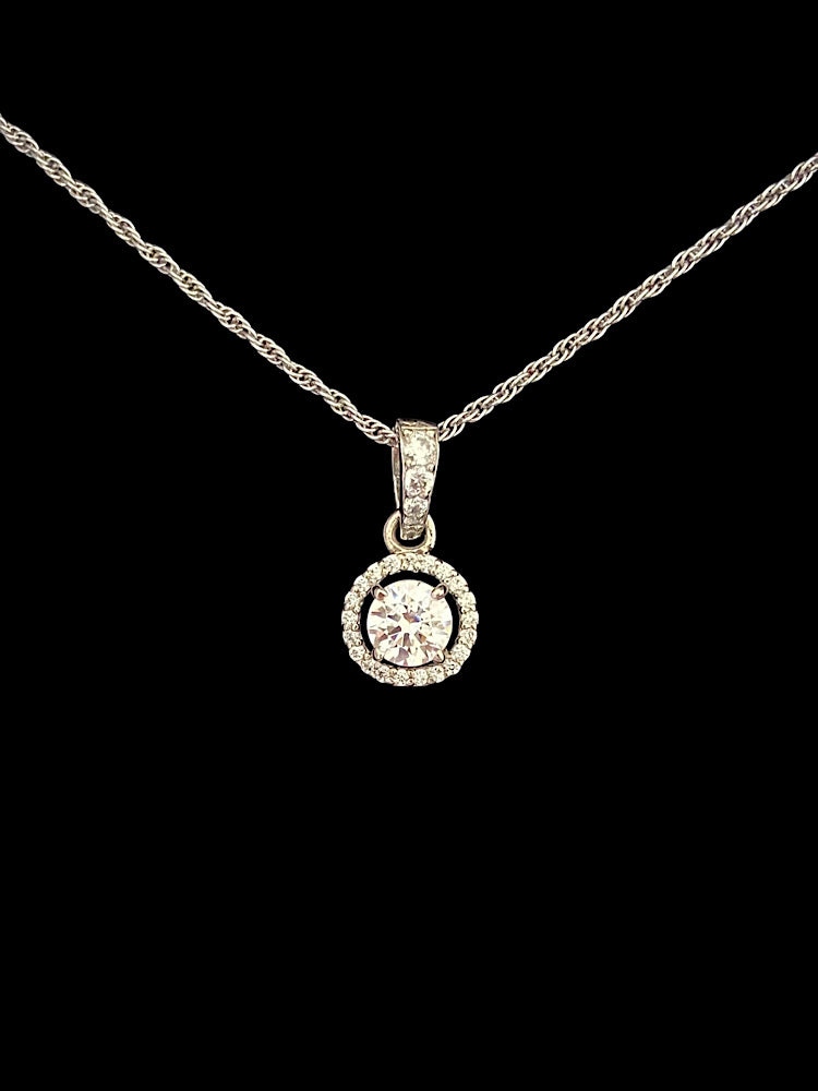 Halo Solitaire Pendant