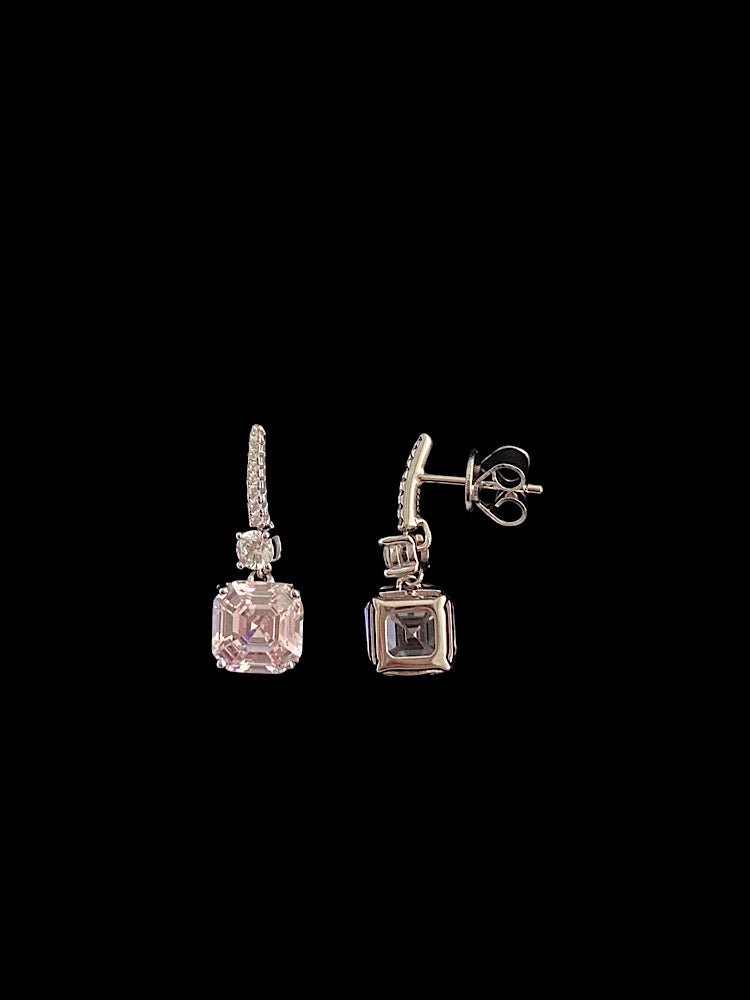 Light Pink Stone Earrings Sterling Silver Earrings