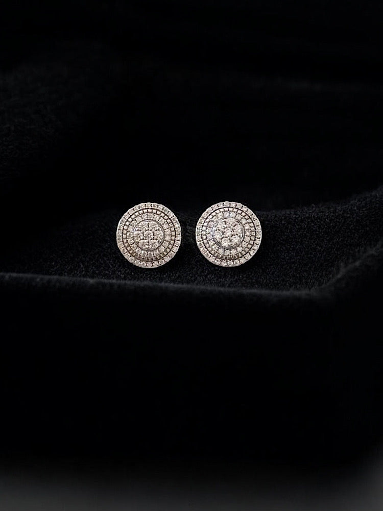 Round Design Silver Solitaire Studs