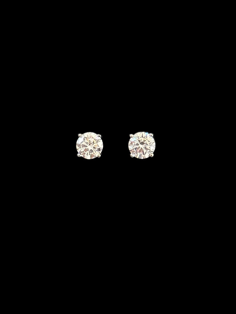 Sterling Silver Solitaire Studs