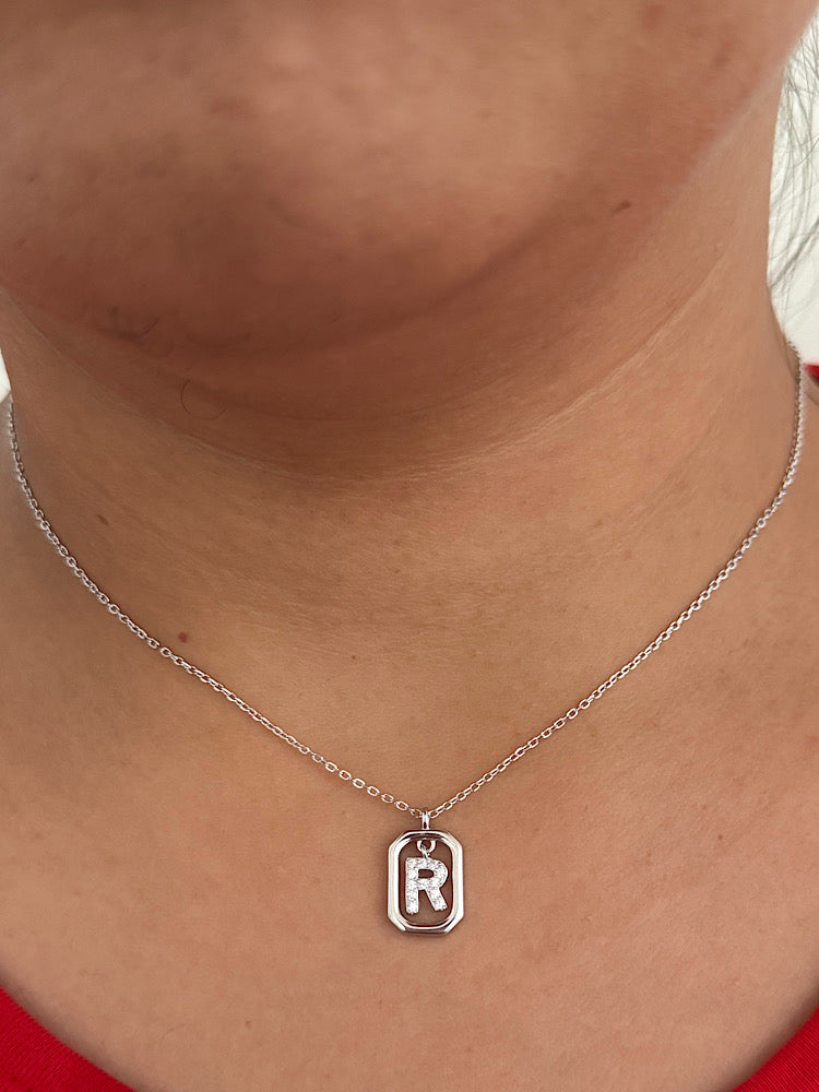 R Letter Pendant Necklace