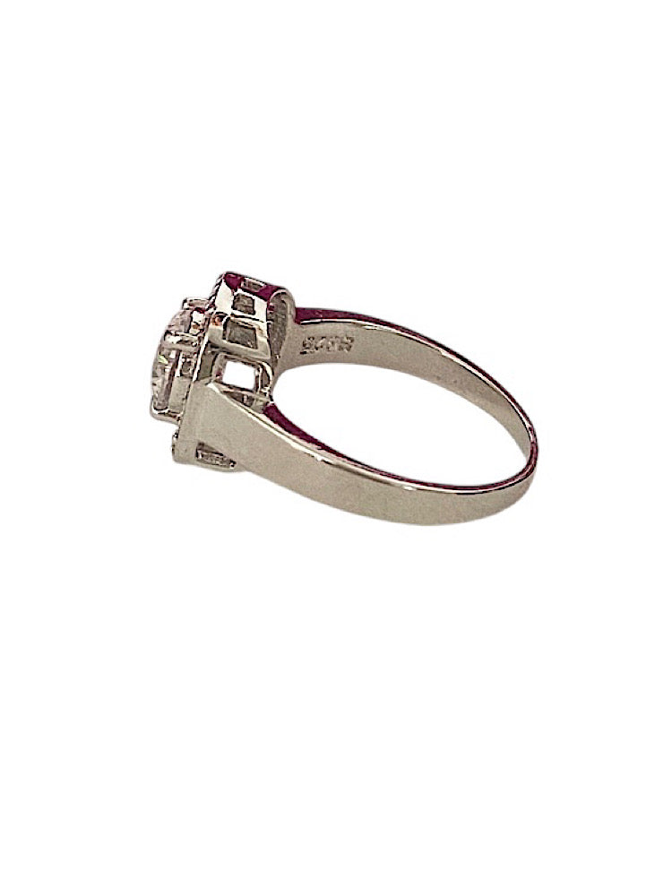Silver Solitaire Ring