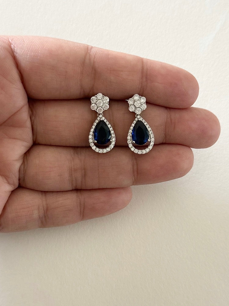 Blue Drop Earrings Sterling Silver Earrings