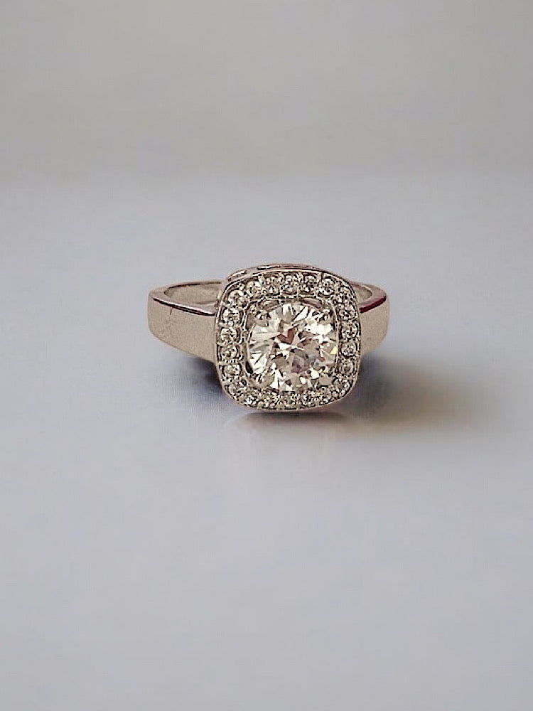 Silver Solitaire Ring