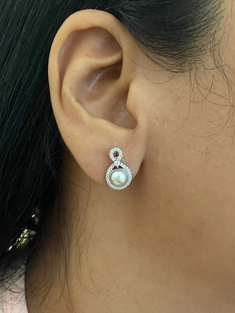 Pearl Sterling Silver Studs Earrings