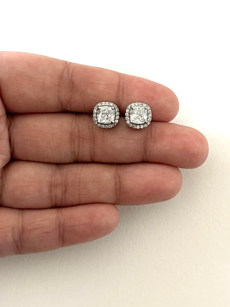 Solitaire Sterling Silver Studs