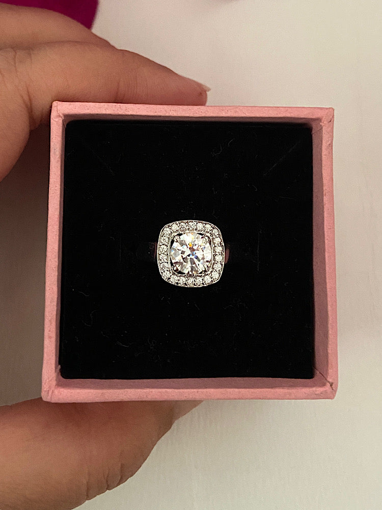 Silver Solitaire Ring