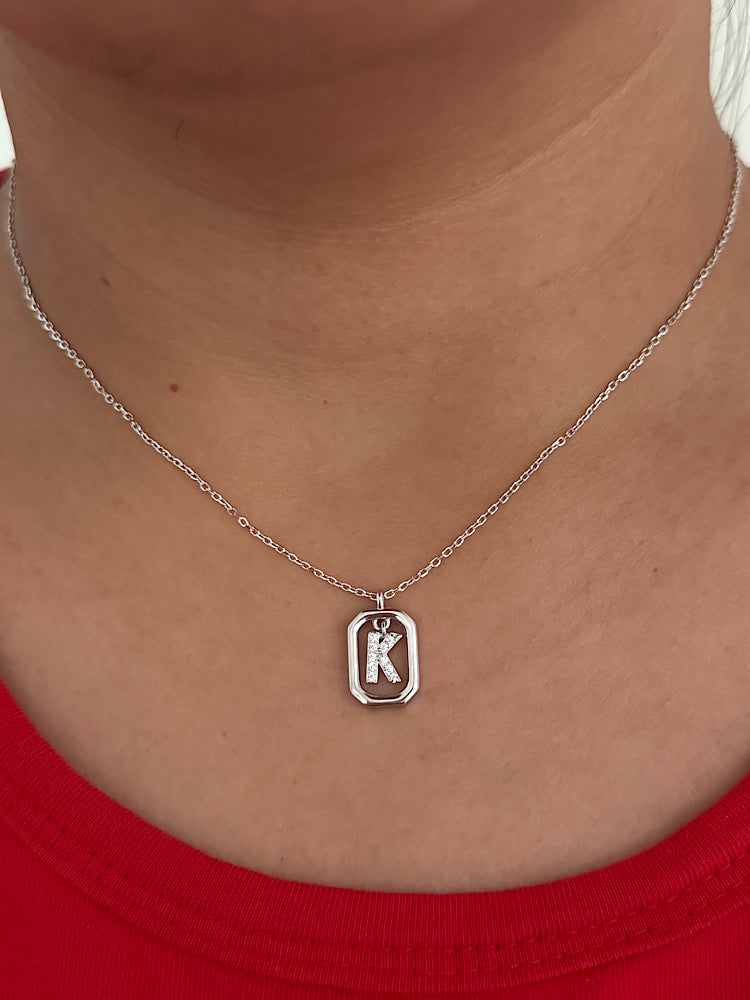K Letter Pendant Necklace