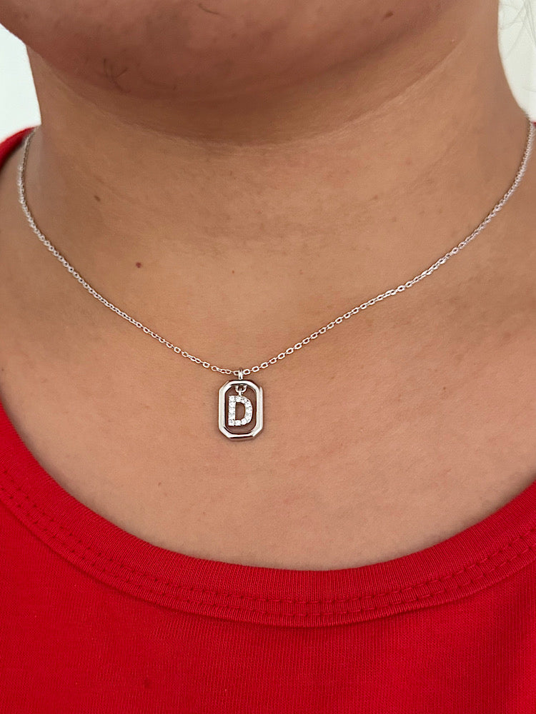 D Letter Pendant Necklace