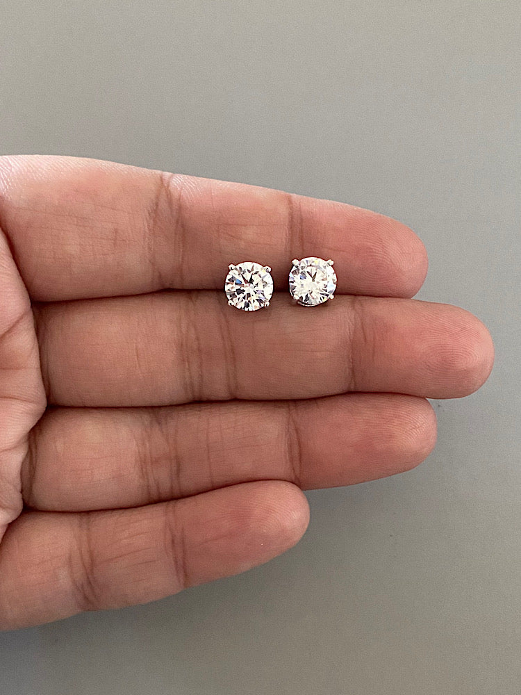 Sterling Silver Solitaire Studs
