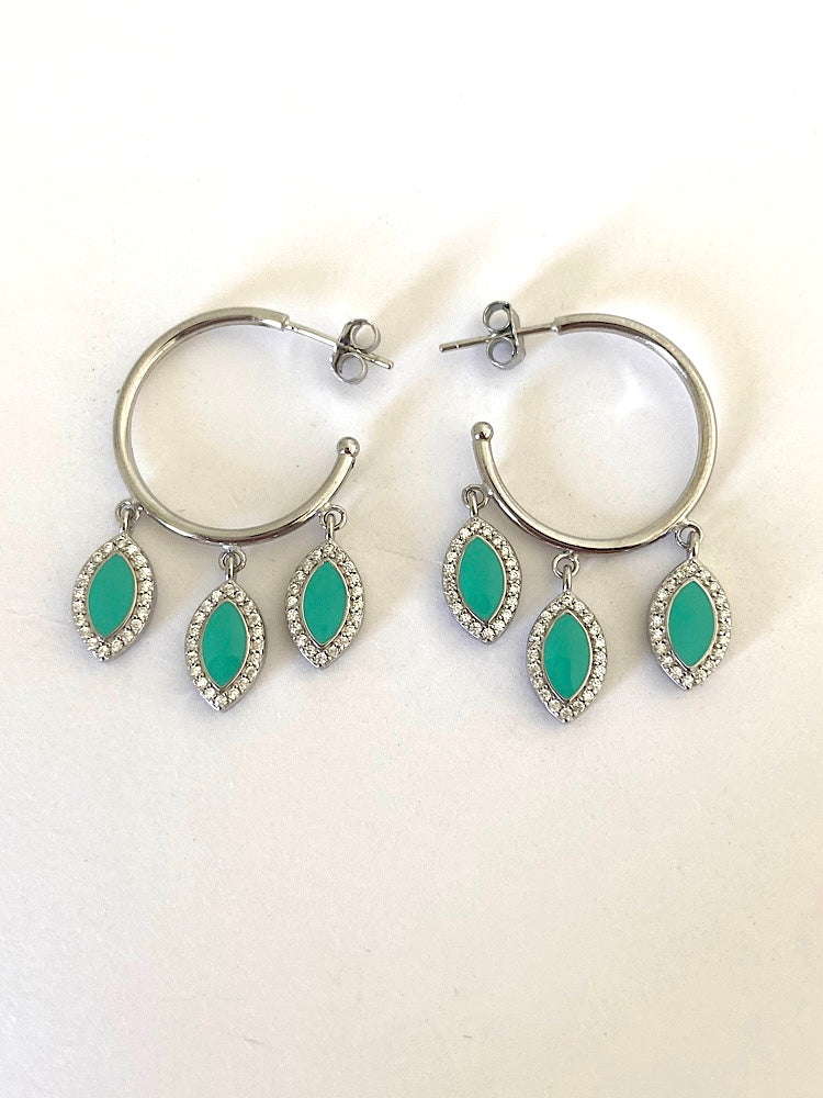 Turquoise Dangler Sterling Silver Earring