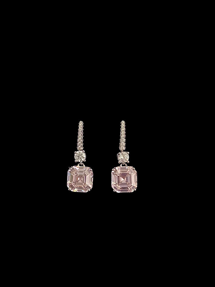 Light Pink Stone Earrings Sterling Silver Earrings
