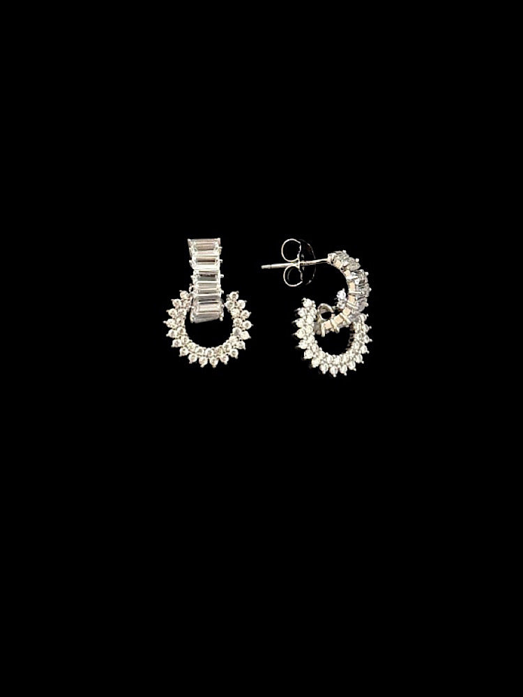 Sterling Silver Interlink Design Solitaire Studs