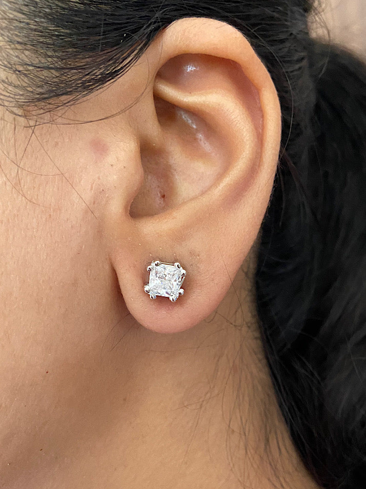 Silver Solitaire Studs