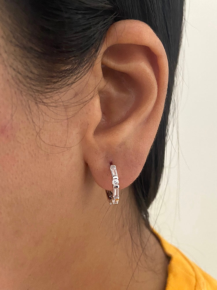 Sterling Silver Round Hoops Earrings