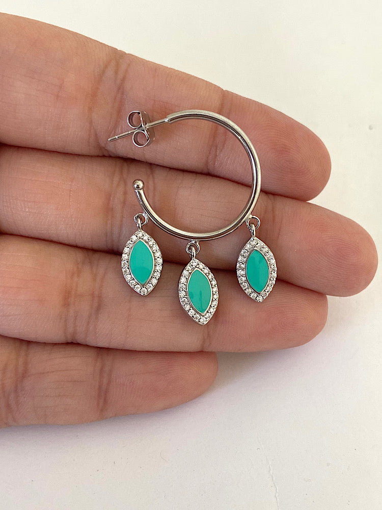 Turquoise Dangler Sterling Silver Earring
