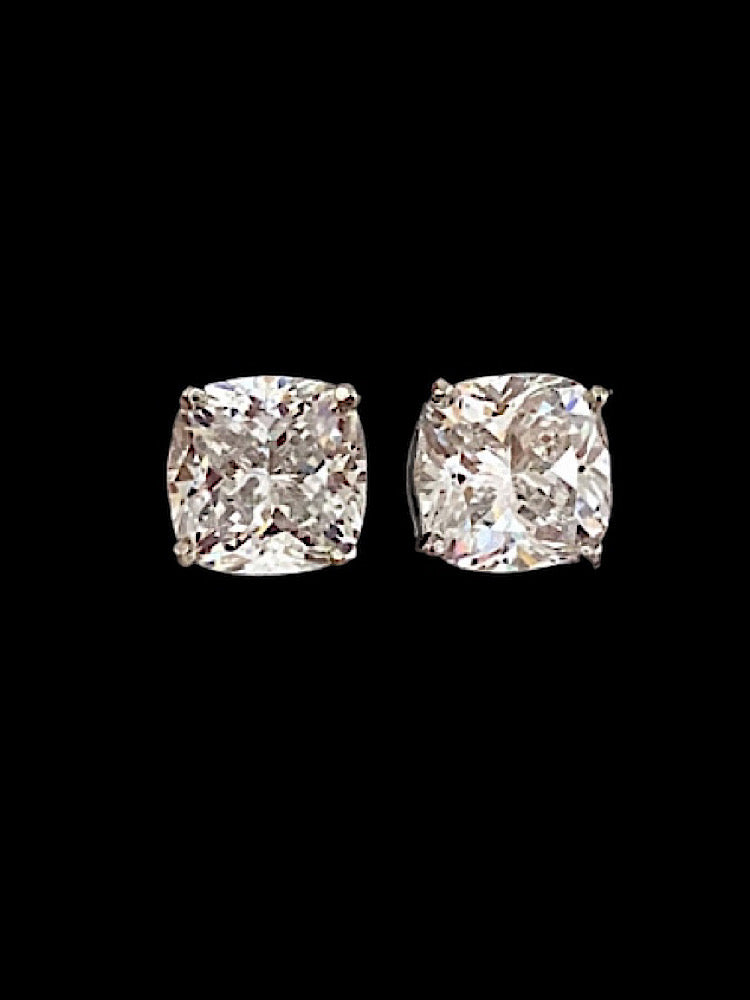2ct Solitaire Sterling Silver Studs