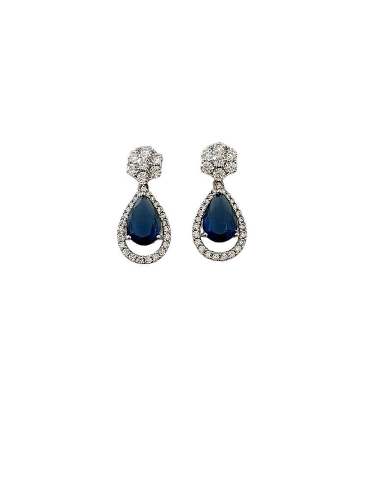 Blue Drop Earrings Sterling Silver Earrings