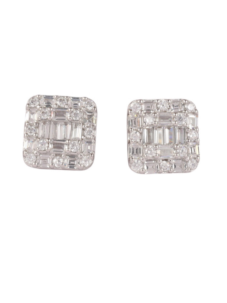 White Design Silver Studs