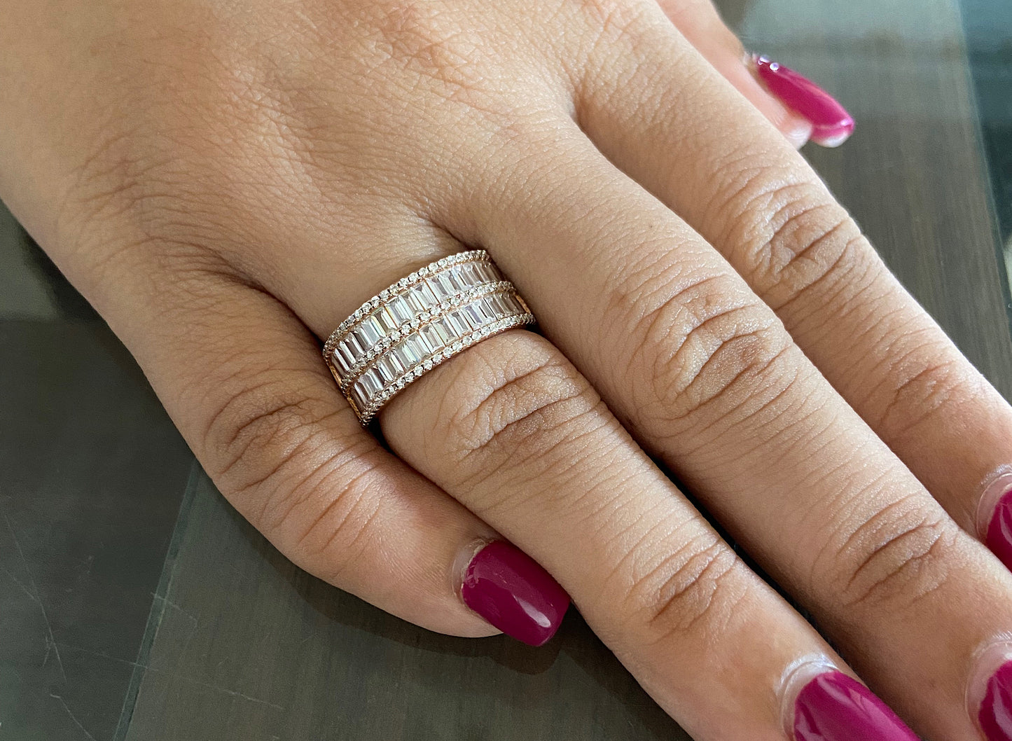 Rosegold Double Line Ring