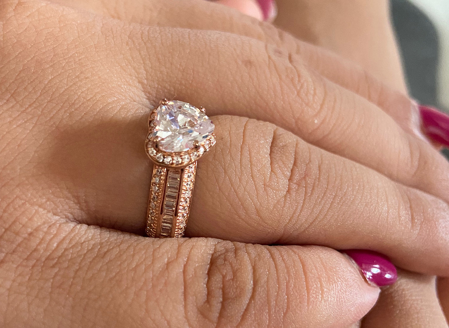 Rosegold Heart Solitaire Ring