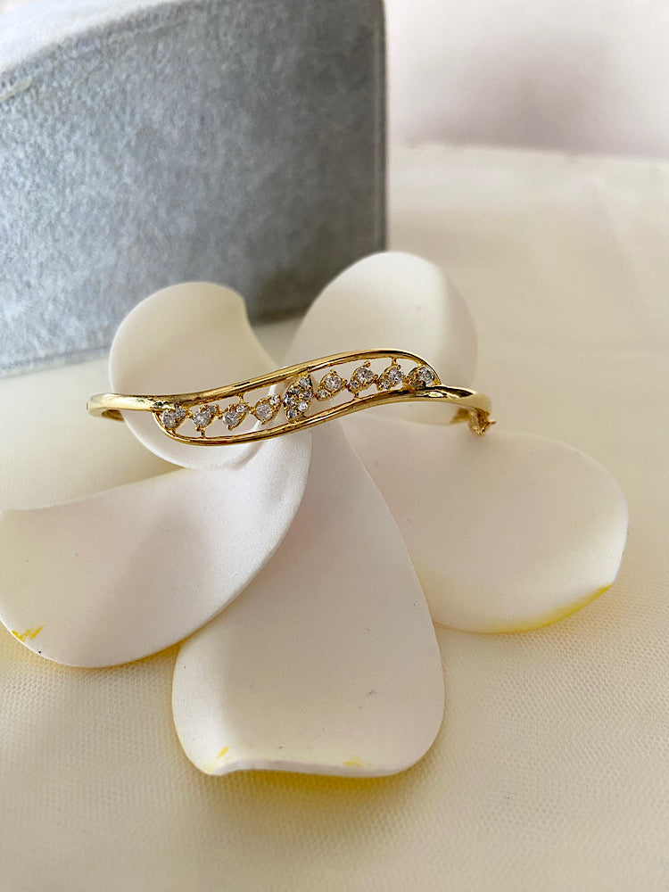 Gold Plated CZ Diamond Bracelet Kada