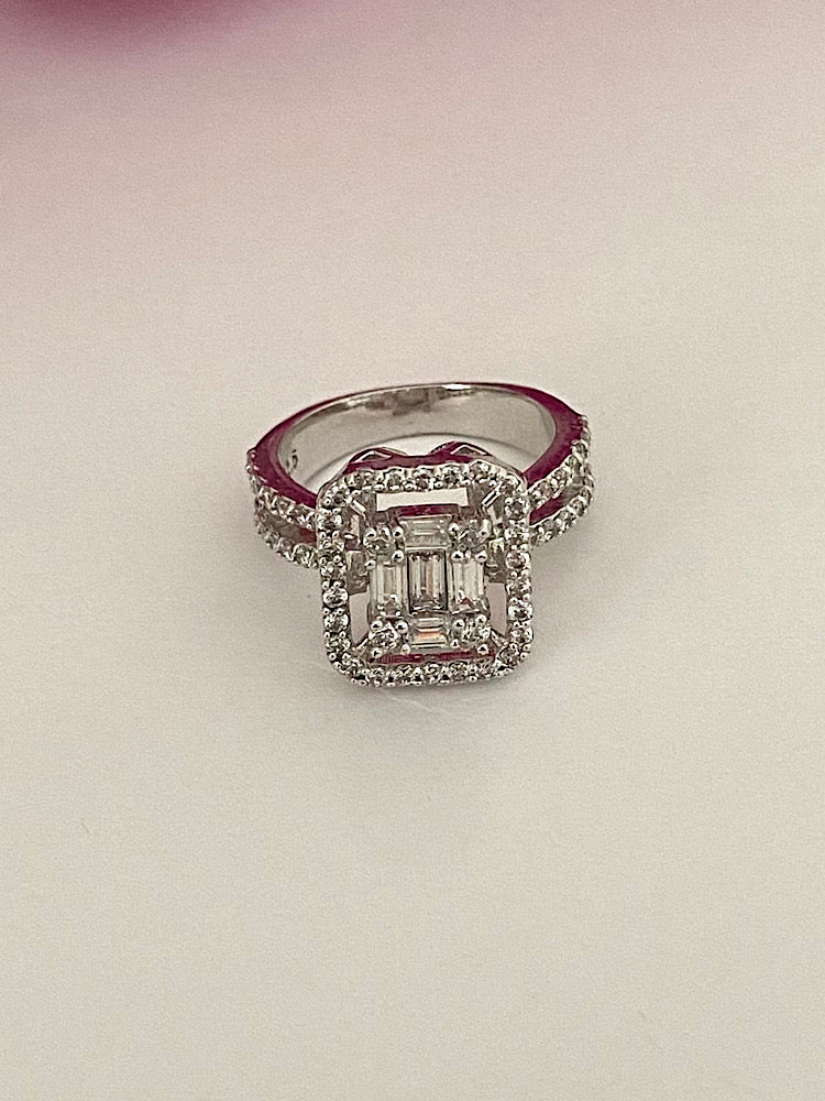 Designer Emerald Silver Ring
