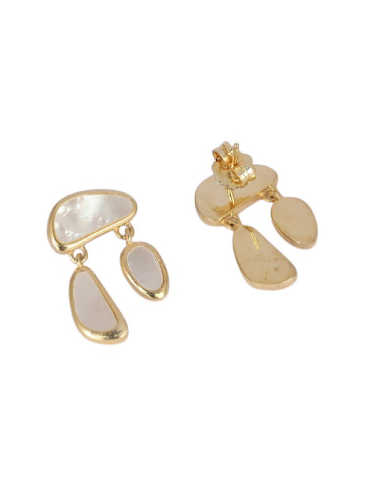 Gold Plated Mother Of Pearl Earring