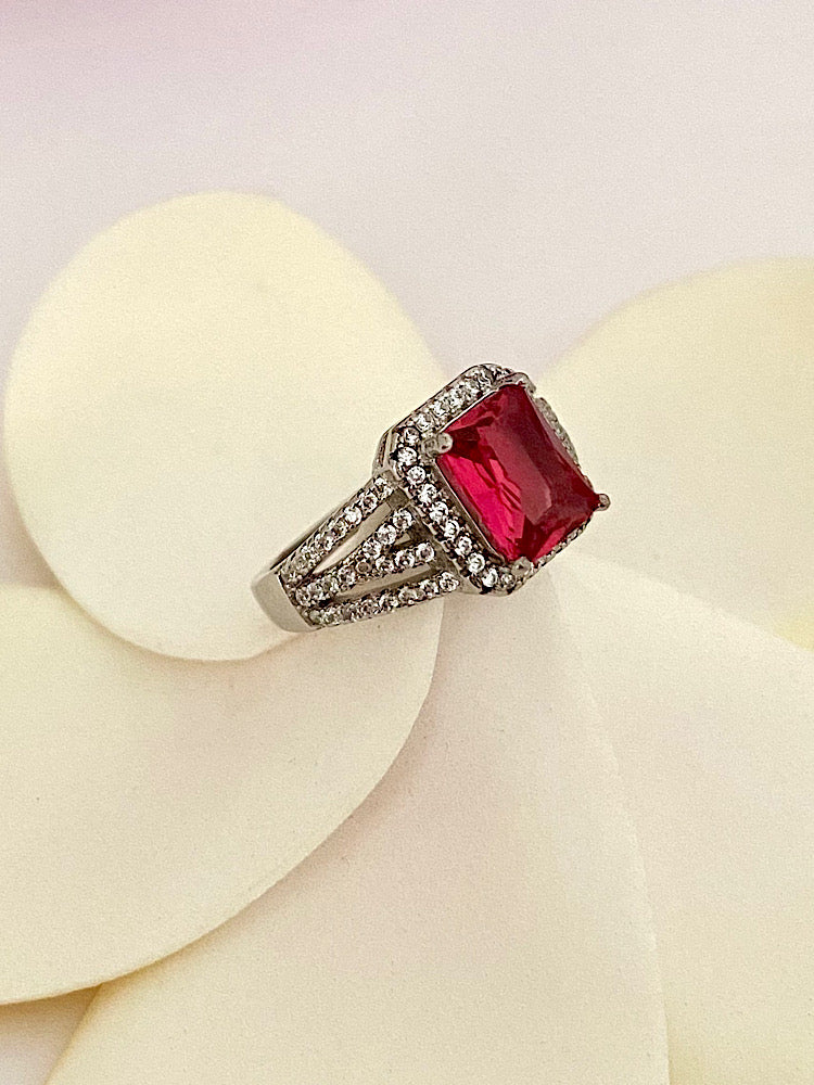 Red Silver Ring