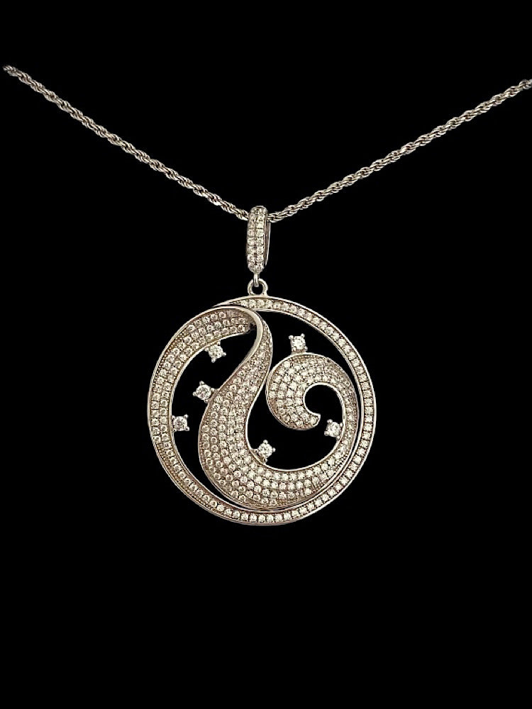Designer Round Silver Pendant