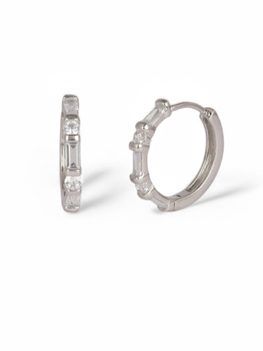 Sterling Silver Round Hoops Earrings