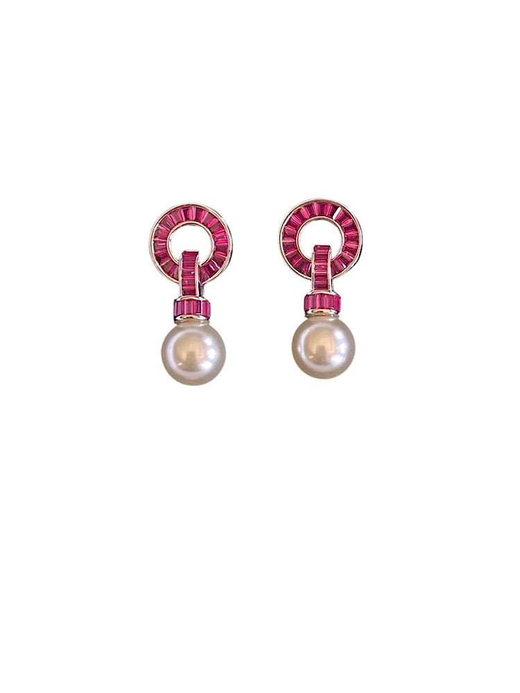 Pink Pearl Earrings Sterling Silver Earrings